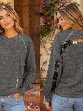 Women's Charcoal Star-Accent Sweatshirt